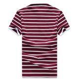 Men's T-shirt T-shirt Lapel Burst Men's Summer Business New Stripe Short Sleeved Polo Shirt thumbnail-2