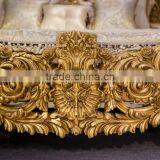 Luxury European French Style Bedroom Furniture Set, Antique Carved Gold Wood Fabulous Gorgeous Bedroom Set thumbnail-5
