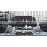 1+2+3 Genuine Leather Sofa Set in Black Color B400037 thumbnail-1