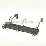 New Metal Wall Rack, 3 Hooks, Bronze thumbnail-4