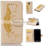 Double Embossed Phone Case Leather Back Cover Flip Phone Hull for Samsung S5 thumbnail-3