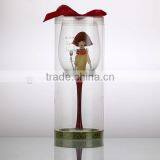 Handmade Party Wedding Wine Glass With Pretty Girl Decal thumbnail-3