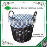 High Quality Hand Knitting Black Wicker Laundry Basket thumbnail-3