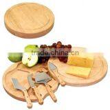 CHINA 100% BAMBOO Round Cheese Board With Knife