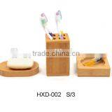 Elegant Nature Bamboo Bathroom Accessory for Toothbrush Holder and Soap Dispenser thumbnail-2