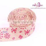 MSD Woven Jacquard Ribbon Green,2.5 Inch Wide Jute Tape Trim Ribbon thumbnail-3