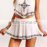 Women Dresses Crop Top and Short Skirt 2 Piece Clothes Latest Designer Skirt Suits thumbnail-2