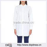 Wholesale Women Oversized Collar Long Sleeves Buttoned Cuffs Curved Hem Cotton Shirt(DQE0196T) thumbnail-1