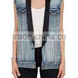 New Arrival Autumn Fashion Design Girls Denim Vest Wholesale thumbnail-2