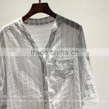 GZY White Linen Fabric for Shirt Long Sleeve Stock Export China 2017 Wholesal Guangzhou Comfortable and Causal Model thumbnail-4
