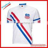 New Style Race Cut White USA Cycling Jersey With Any Logos and Artworks thumbnail-1