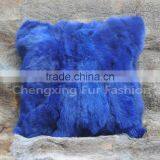 CX-D-17 40x40cm Europe Fashion Patchwork Rabbit Fur Cushions Home Decor Pillow thumbnail-3