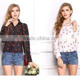 2015 Newest Hot Sell Best Summer Fashion Lip Prints t Shirt Ladies Blouse Designs Women Shirt With Long Sleeve thumbnail-3