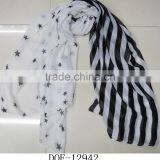 Fashion Summer Chiffon Print Star Flag Designer Scarf thumbnail-5