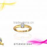 Beautiful CZ Pear Cut Stud Gold Plated Ring thumbnail-1