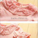 Infant Plain White Bodysuit Girls Lace Sleeve Collar Romper Boutique Baby Cotton Handmade Clothes thumbnail-4