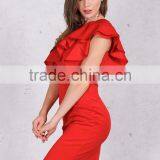 Autumn Sexy Ruffles Black Women Short Dress One Shoulder White Bodycon Dress Sleeveless Party Vestidos Winter Dress thumbnail-2