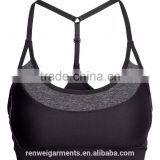 Custom Breathable Blank Black Yoga Lingerie Fitness Sport Bra Woman thumbnail-2