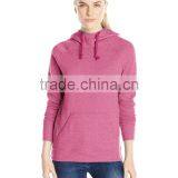 Women's Fleece Cowl Neck Pullover Hoodies With Eyelets thumbnail-3