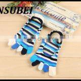 Japanese Cotton Striped Socks Shallow Mouth Invisible Socks Toe Socks thumbnail-4
