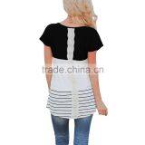 Custom Fashion Ladies Short Sleeve Blouses for Wholesale 2017 thumbnail-2