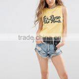 Guangzhou Shandao OEM Wholesale Casual Summer 95% Cotton 5% Spandex Ladies Sexy Printing Breathable Quick Dry Fitness Tank Top thumbnail-2