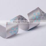 1" Wide Snowflake Printed Satin Christmas Holiday Ribbons thumbnail-2
