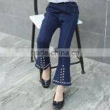 B22646A Autumn Pretty Girl Nail Bead Flared Jeans thumbnail-4