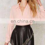 Wholesale Latest Girls Blouse Designs Long Sleeve Pleated Blouse thumbnail-2