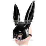 Wholesale Party Sexy Black Bling Bling Bunny Mask Plastic Masquerade Rabbit Mask for Women NCH-2455 thumbnail-2