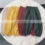 2020 Wholesale Babies Reusable Pants Stretch Harem Pants Baby Toddler Muslin Linen Pants thumbnail-1