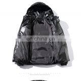 Mens Winter Long Sleeve Hoodie Zip up Shiny Puffer Jacket thumbnail-6