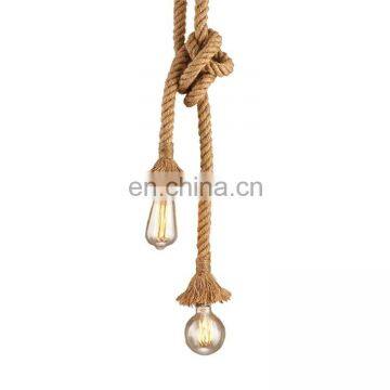 New Design Hemp Rope Industrial Style Ceiling Pendant Light photo-2