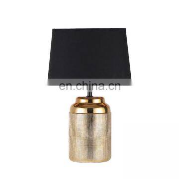 New fancy hotel bedroom decoration gold base lamp luxury modern ceramic table lamp