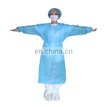 Disposable Isolation Gowns PP Disposable Ppe Waterproof Non Woven Aami Level 1with Knit 25gsm Yellow Blue Class I