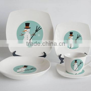 2016 30pcs square shape Popular Design ceramic dinnerset