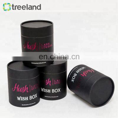 Elegant Black Cardboard Paper Tube Package Round Black Cardboard Gift Box Paper Tube for Gift Packaging photo-2