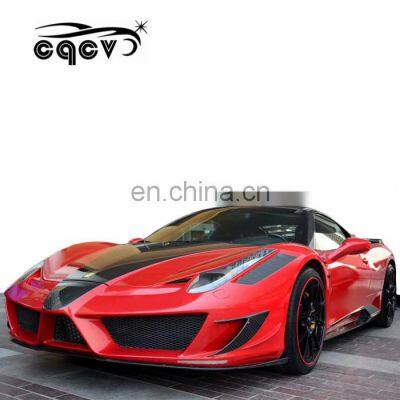 Beautiful Carbon Fiber Material MS Style Body Kit for Ferrari 458 Front Lip Rear Lip Side Skirts Wing Spoiler Fenders Canards