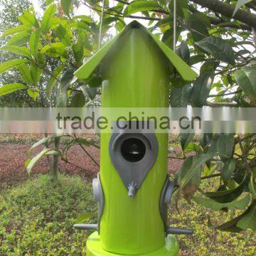 Garden metal house shape hanging bird feeders