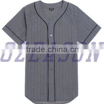 Cool Design Cheap Sublimation Full Button Striped Baseball Jersey Custom Made photo-4