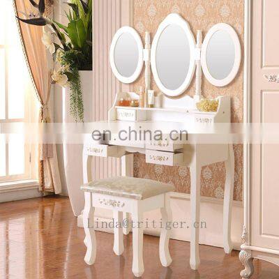 MDF dressing table white new design dresser, wholesale wood make up table