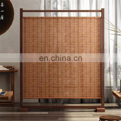 Vintage living room rattan room divider privacy screen