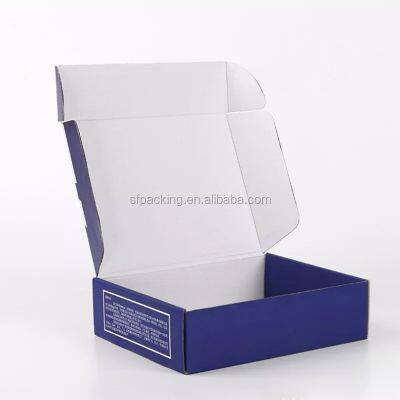 blue customized corrugated shipping mailer boxes