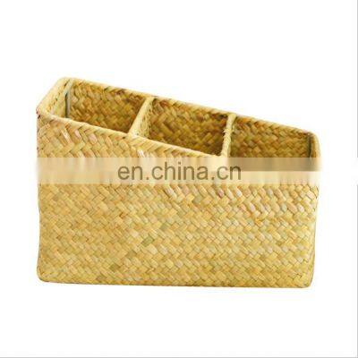 Unique Handmade Woven Water Hyacinth Basket Household Bamboo Rattan Wicker Seagrass Decor Basket