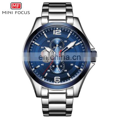 MINI FOCUS MF0199G Man Quartz Watches High Quality Brand Casual Creativity Stainless Steel Strap Clock