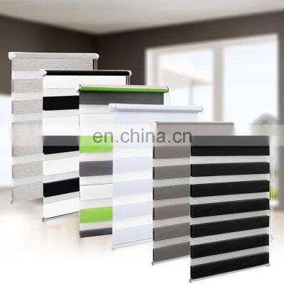 Factory Direct Sale Blackout Indoor Manual Zebra Fabric Curtains Blinds Easy-fixed Zebra Blinds Windows Blinds photo-2