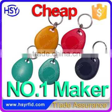 Cheap 13.56mhz mifa 1k plastic nfc tag keychain multi-color access key tags rfid