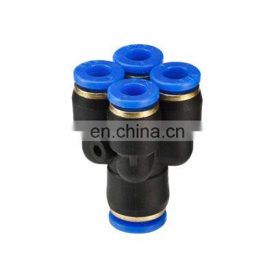 SNS PXY Series one touch 5 way different diameter double union Y type reducing air hose tube connector plastic pneumatic quick f