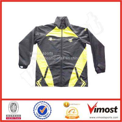 2022 Custom Sublimation Jacket of Black and Yellow Color with Black Zipper