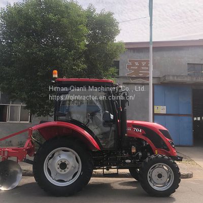 YTO Diesel Engine 70hp Agriculture Machinery Wheeled Tractor  With Disc Plough For Farming